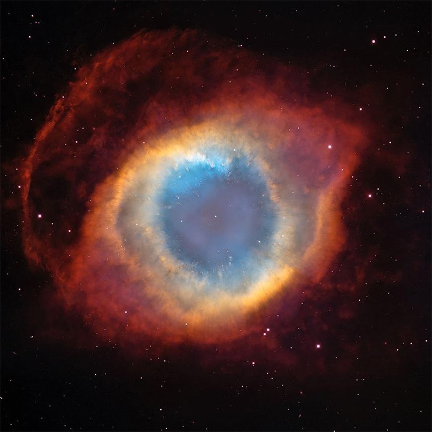 The Helix Nebula, pictured by the Hubble Space Telescope. Image Credit: NASA/ESA, Public Domain. 