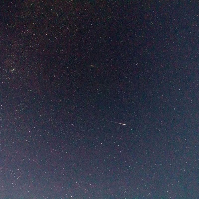 Perseid meteor, August 2022.  Image credit: Kerin Smith