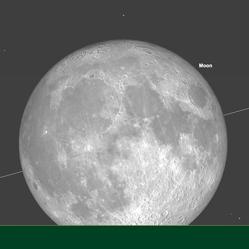 The Moon rising, early evening 1st August.  Image created with SkySafari 5 for Mac OS X, ©2010-2016 Simulation Curriculum Corp., skysafariastronomy.com.