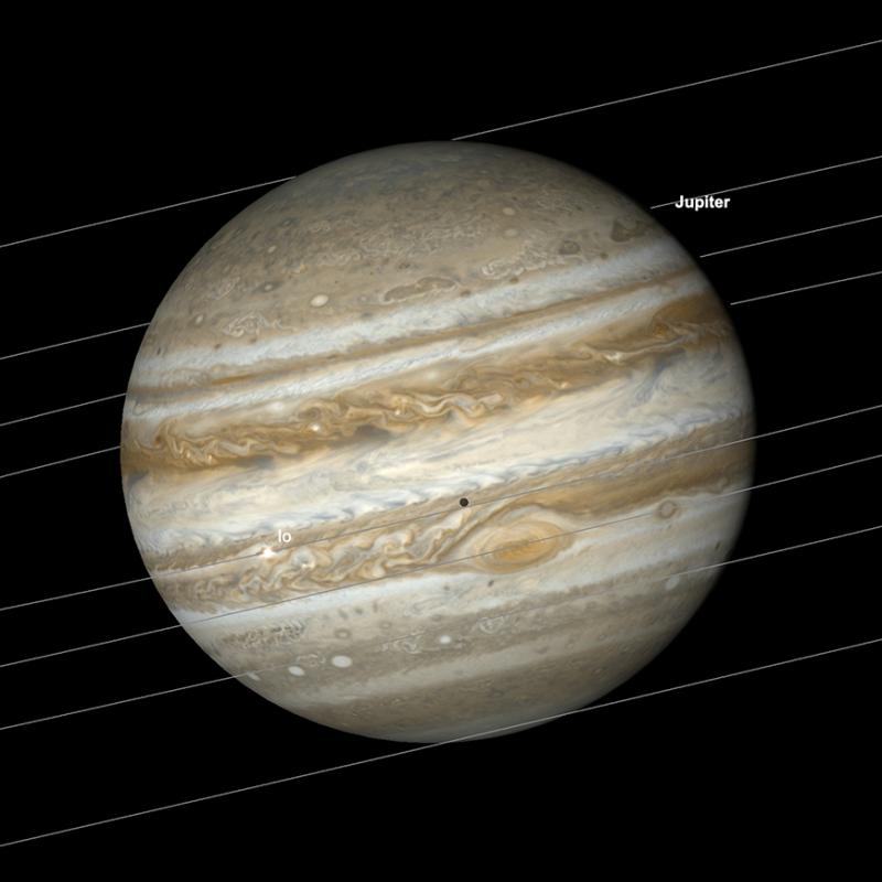 Jupiter with mutual Great Red Spot, Io and Io Shadow Transit, 21st August, 3.49am.   Image created with SkySafari 5 for Mac OS X, ©2010-2016 Simulation Curriculum Corp., skysafariastronomy.com.